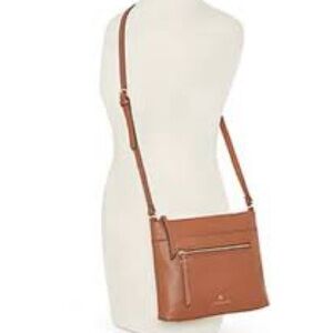 Liz Claiborne Crossbody Purse LC Penny Brown Faux Leather Shoulder Bag